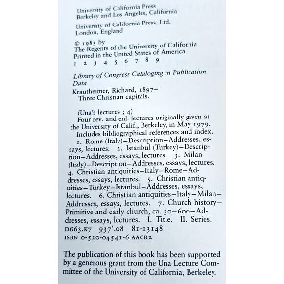 Three Christian Capitals Topography Politics Paperback Book 1983 VTG Rare - Picture 2 of 9